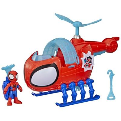 Spidey's Team Helicopter, 7,5 cm figuur en voertuig met projectiel, Marvel Spidey and His Amazing Friends, geschikt voor kinderen vanaf 3 jaar.
