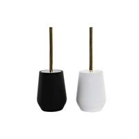 Toiletborstel DKD Home Decor Wit Zwart Roestvrij staal polyestyreen 12 x 12 x 34,5 cm (2 Stuks) - thumbnail
