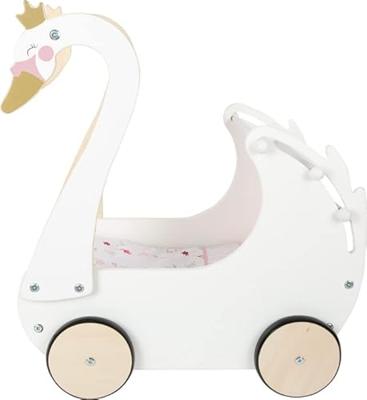 Houten poppenwagen Betoverde Zwaan