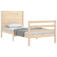 Bedframe met hoofdbord massief hout - thumbnail
