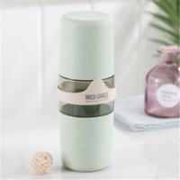 Draagbare handdoek tandenborstel houder geval buiten reizen camping tandpasta multi Cap opbergkoffer (groen) - thumbnail