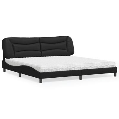 Bed met matras "Hvar" kunstleer zwart 200x200 cm
