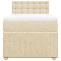 Boxspring met matras stof crèmekleurig 120x200 cm - thumbnail