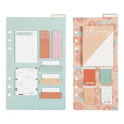 Creativ Company Post-it en boekenlegger set, afm 10,3x22 + 13,8x22 cm, goud, rood, koraal, 2 vel/ 1 doos