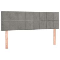 Boxspring met matras fluweel lichtgrijs 140x200 cm - thumbnail
