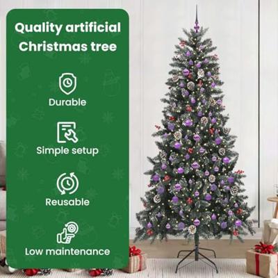 VidaXL Kunstkerstboom met 300 led groen 240 cm pvc en plastic en staal