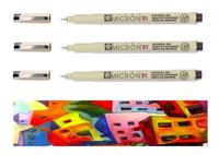 Fineliner sakura pm 6 breedtes brushpen pn zwart | 6 stuks - thumbnail