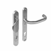 Intersteel | Veiligheidsbeslag met kerntrekbeveiliging | PC92mm | SKG3 | Smal | Ovaal | Voordeurbeslag | RVS Geborsteld - thumbnail