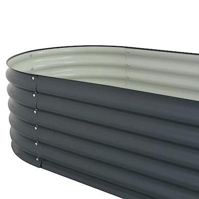 VidaXL Plantenbak verhoogd 400x80x44 cm gegalvaniseerd staal grijs VidaXL Plantenbak verhoogd 400x80x44 cm gegalvaniseerd staal grijs