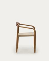 Kave Home Tuin / Eetkamerstoel 'Nina' kleur Beige walnoot - thumbnail