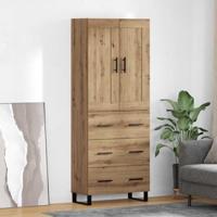 Hoge kast met lade 2 pcs Artisan Eiken Geengineerd Hout en Glas - thumbnail
