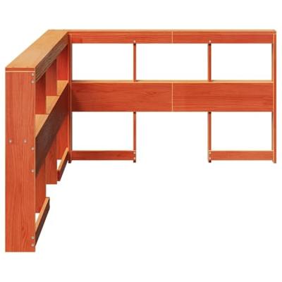 Boekenkast Hoofdeinde L-vormig 120 cm grenenhout wasbruin