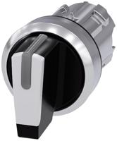 Siemens 3SU10522BL600AA0 3SU1052-2BL60-0AA0 Knevelschakelaar Metalen frontring, Hoogglans Zwart, Wit 2 x 45 ° 1 stuk(s) - thumbnail