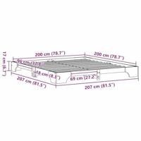 Bedframe Wit 200 x 200 cm Massief grenenhout - thumbnail