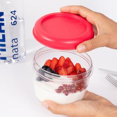 Hermetische Lunchtrommel Milan 500 ml Roze Transparant Plastic Rond Ø 12 cm