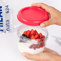 Hermetische Lunchtrommel Milan 500 ml Roze Transparant Plastic Rond Ø 12 cm - thumbnail