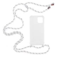 Shop4 - iPhone 12 Hoesje - Zachte Back Case met Koord Multi Wit - thumbnail