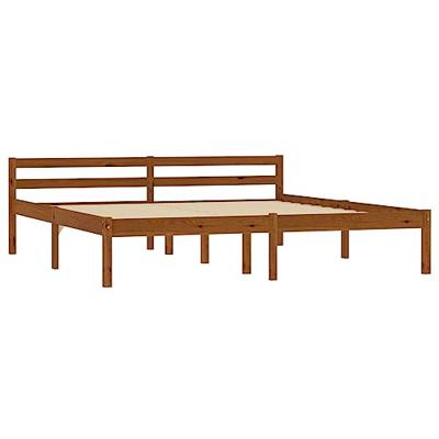 Bedframe massief grenenhout honingbruin 160x200 cm