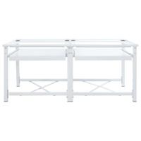 Dubbele wasmachine sokkel met uittrekbare planken wit - thumbnail