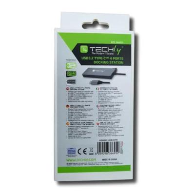 Techly IUSB32C-HUB4HPD laptop dock & poortreplicator Bedraad