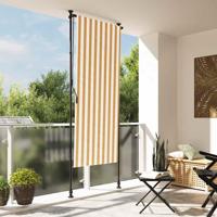 VidaXL Rolgordijn voor buiten 100x270 cm stof en staal oranje en wit - thumbnail