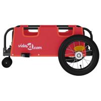 VidaXL Fietstrailer oxford stof en ijzer rood - thumbnail