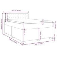 Boxspring met matras stof blauw 140x190 cm - thumbnail