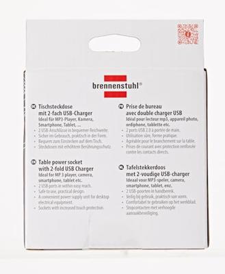 Brennenstuhl 1153500222 power uitbreiding 2 stopcontacten 2 usb - thumbnail