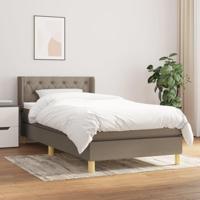 Boxspring met matras stof taupe 80x200 cm - thumbnail