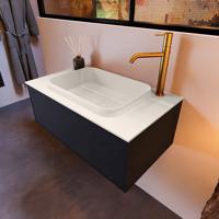 Badkamermeubelset Mondiaz Erin 80 cm met 1 Lade met RIDGE Wastafel Midden Linen met 1 kraangat Greeploos Mat Urban - thumbnail