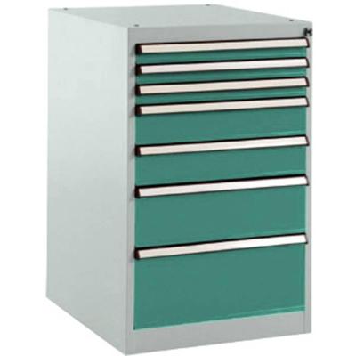 Manuflex SP1128.0001 Lade kast BASETEC stationair, gebruiksh. 700 mm met 7 lades, in grijs groen HF 0001 Manuflex SP1128.0001 Lade kast BASETEC stationair, gebruiksh. 700 mm met 7 lades, in grijs groen HF 0001