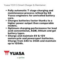 Yuasa YCX1.5 Loodaccu-lader 6 V, 12 V Laadstroom (max.) 1.5 A - thumbnail