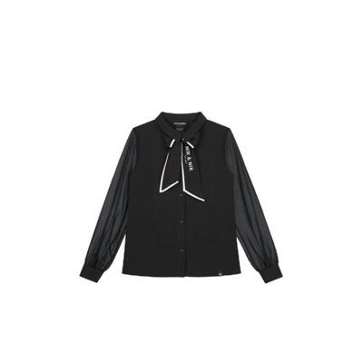 NIK&NIK semi-transparante blouse Octavia van gerecycled polyester zwart NIK&NIK semi-transparante blouse Octavia van gerecycled polyester zwart