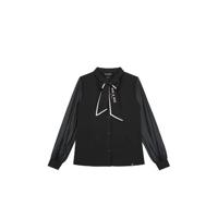 NIK&NIK semi-transparante blouse Octavia van gerecycled polyester zwart - thumbnail