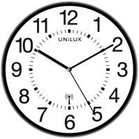 Unilux Wave wandklok, radiogestuurd, diameter 30 cm, zwart-wit - thumbnail
