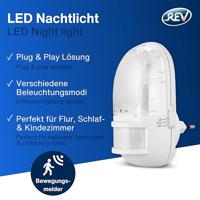 REV JR0501A 00337161 Nachtlamp met bewegingsmelder LED Warmwit Wit - thumbnail