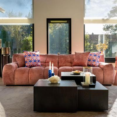 Richmond 3-zits Bank 'Charelle' Chenille, kleur Roze