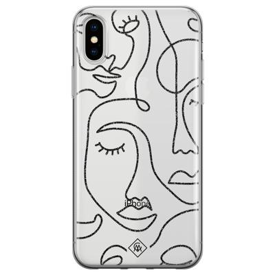 iPhone X/XS transparant hoesje - Abstract faces iPhone X/XS transparant hoesje - Abstract faces