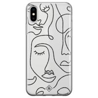 iPhone X/XS transparant hoesje - Abstract faces - thumbnail