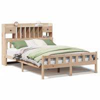 Bed met boekenkast zonder matras massief grenenhout 160x200 cm - thumbnail