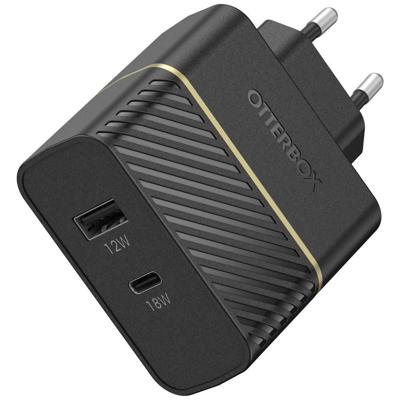 Otterbox Premium Fast Charge Wall Charger (Propack) USB-oplader 30 W 1x USB-A, 1x USB-C USB PD Zwart Snellader Otterbox Premium Fast Charge Wall Charger (Propack) USB-oplader 30 W 1x USB-A, 1x USB-C USB PD Zwart Snellader