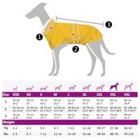 Hondenregenjas met reflecterende strips polyester geel 3XL - thumbnail