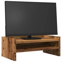 VidaXL Monitorstandaard 42x24x16 cm bewerkt hout oud houtkleurig - thumbnail