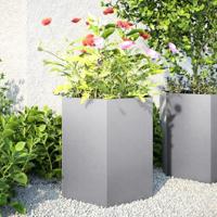 VidaXL Plantenbakken 2 st zeshoek 46x40x45 cm gegalvaniseerd staal - thumbnail