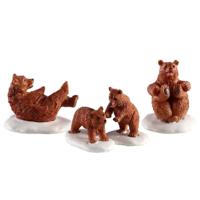 Lemax bear family snow day s/4 kerstdorp figuur type 3 Vail Village 2020 - thumbnail