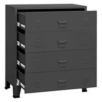 Ladekast industrieel 78x40x93 cm metaal antracietkleurig - thumbnail