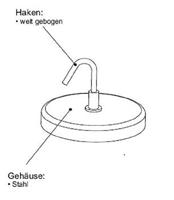 Maul Magneet (Ø x h) 52 mm x 31 mm Rond, Met haak Zilver 1 stuk(s) 6155596 - thumbnail