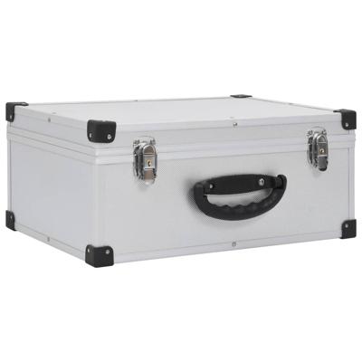 VidaXL Cd-koffer voor 60 cd's aluminium abs zilverkleurig