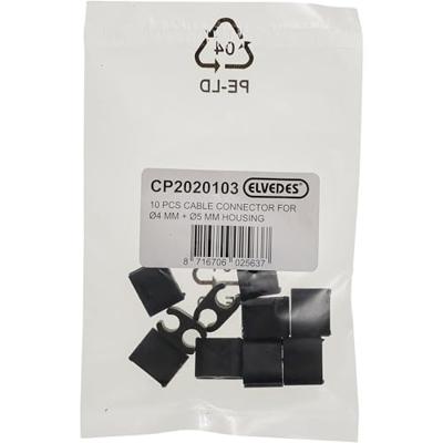 Elvedes kabelclips duo 5,0+4,1mm zwart (10st)