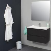 Badkamermeubel Boss & Wessing Pepper Acryl Wastafel Met Kraangat 80x55x46 cm Antraciet Boss & Wessing - thumbnail